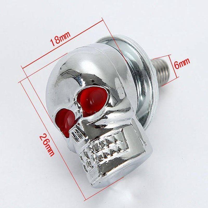 Black 3D Skull Motorcycle License Plate Frame Bolts Fastener Screws - 2pcs - TDRMOTO
