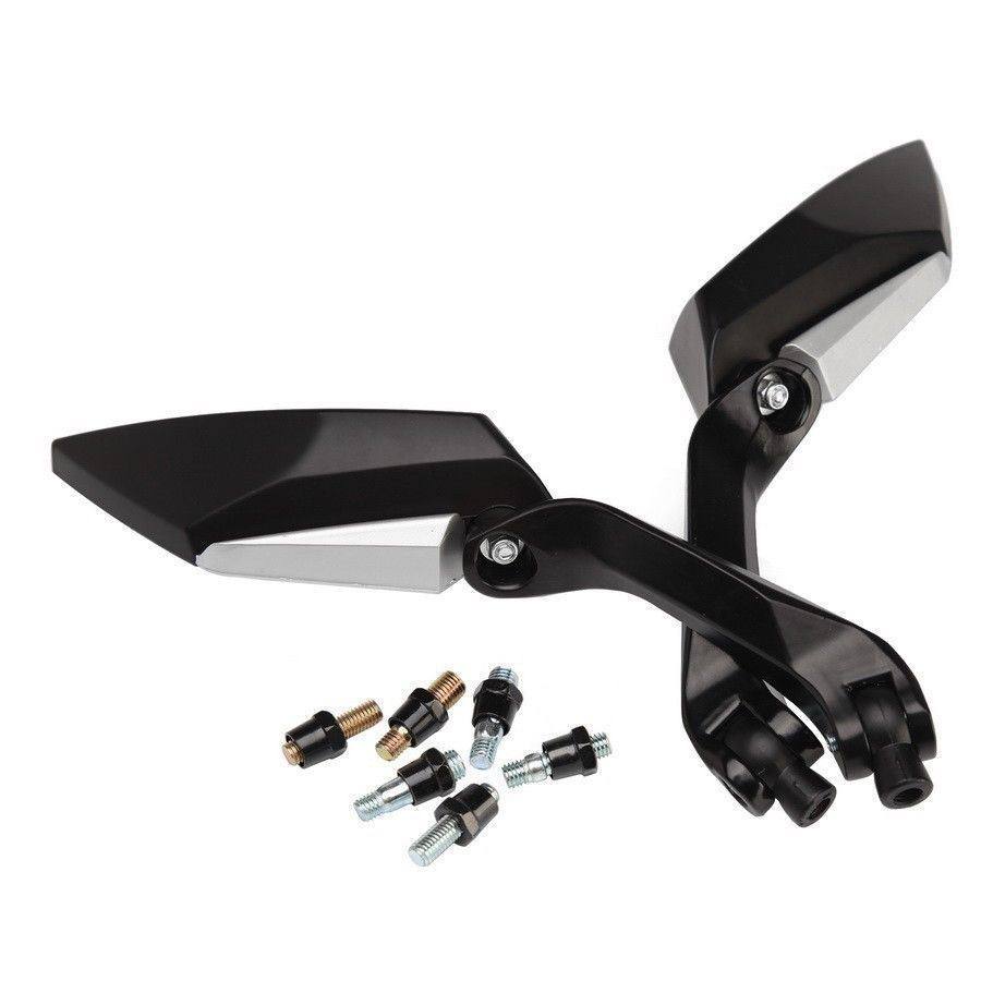 8mm 10mm Black Universal Fit Motorcycle Rear View Mirrors For Honda Yamaha Suzuki Kawasaki Hyosung - TDRMOTO