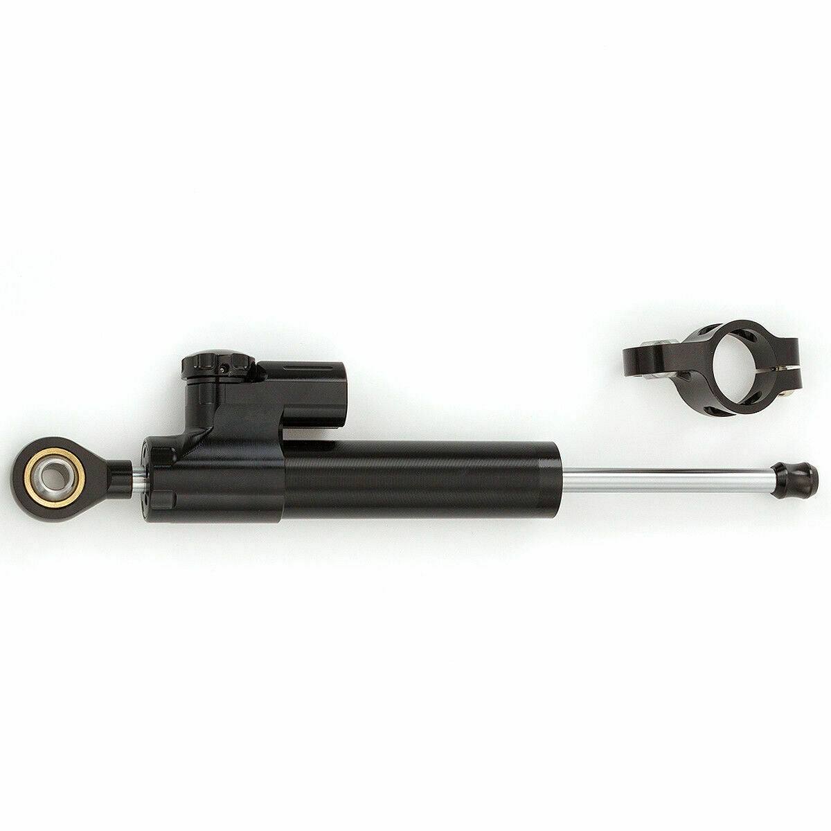 Black CNC Steering Damper Motorcycle Linear Stabilizer Reversed Safety Control - TDRMOTO