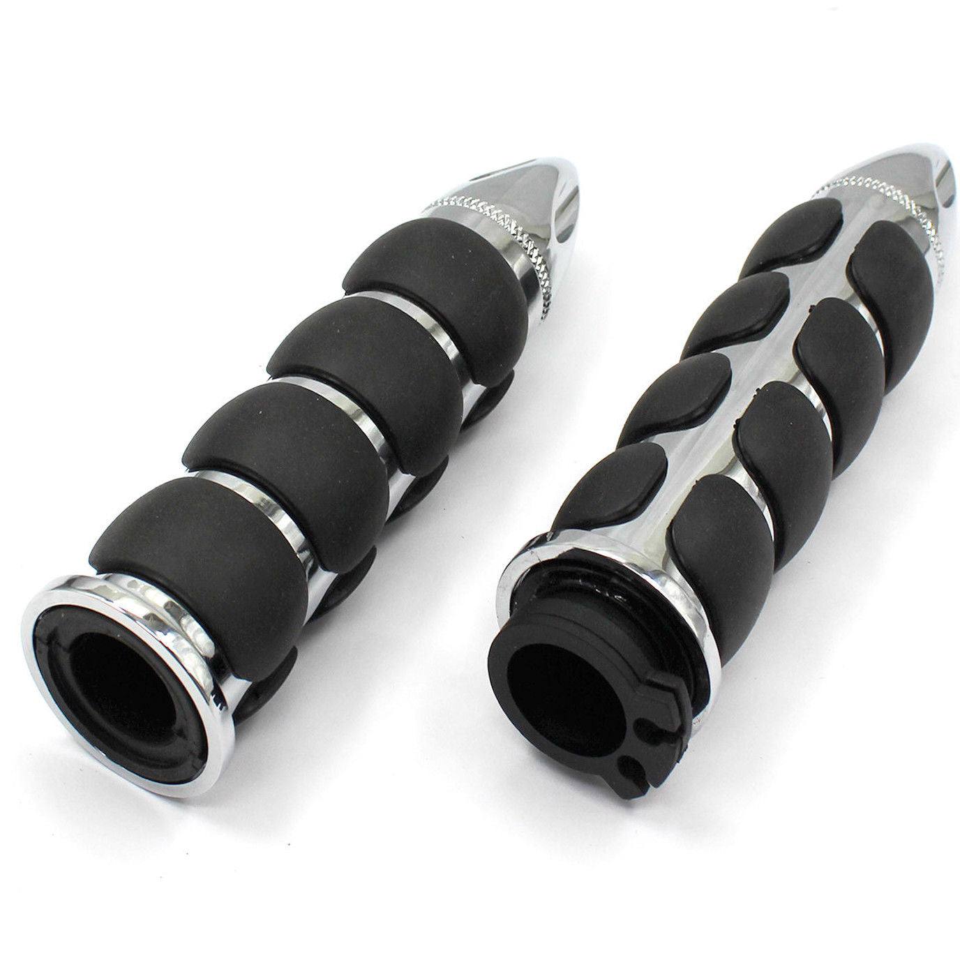 1" Motorcycle Chrome Handlebar Hand Grips For Harley Davidson Comfort Grip 25mm - TDRMOTO