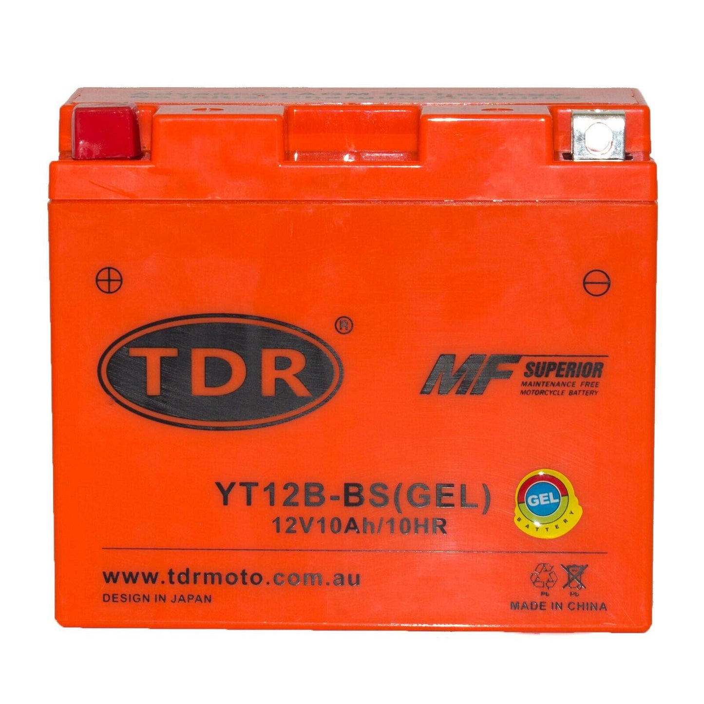 YT12B-BS 12V 10Ah 215CCA Motorcycle Gel Battery Maintenance Free - TDRMOTO