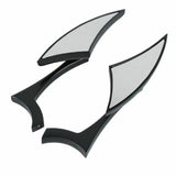 Black Spear Motorcycle Rear View Side Mirrors 8mm 10mm Universal Fit - TDRMOTO