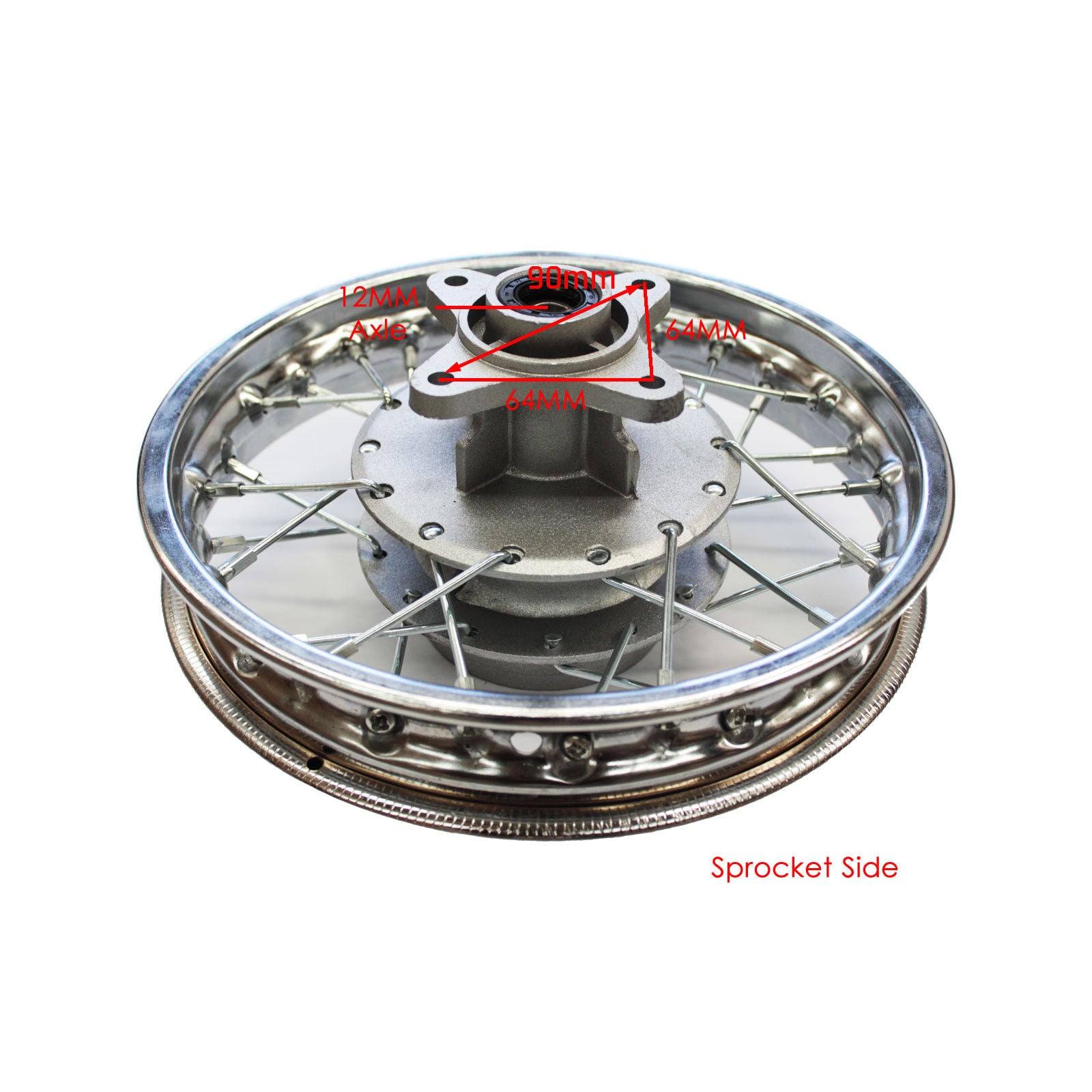 12mm Axle 2.50-10" Inch Rear Wheel Rim for Thumpstar Atomik Pit pro Dirt Bike - TDRMOTO