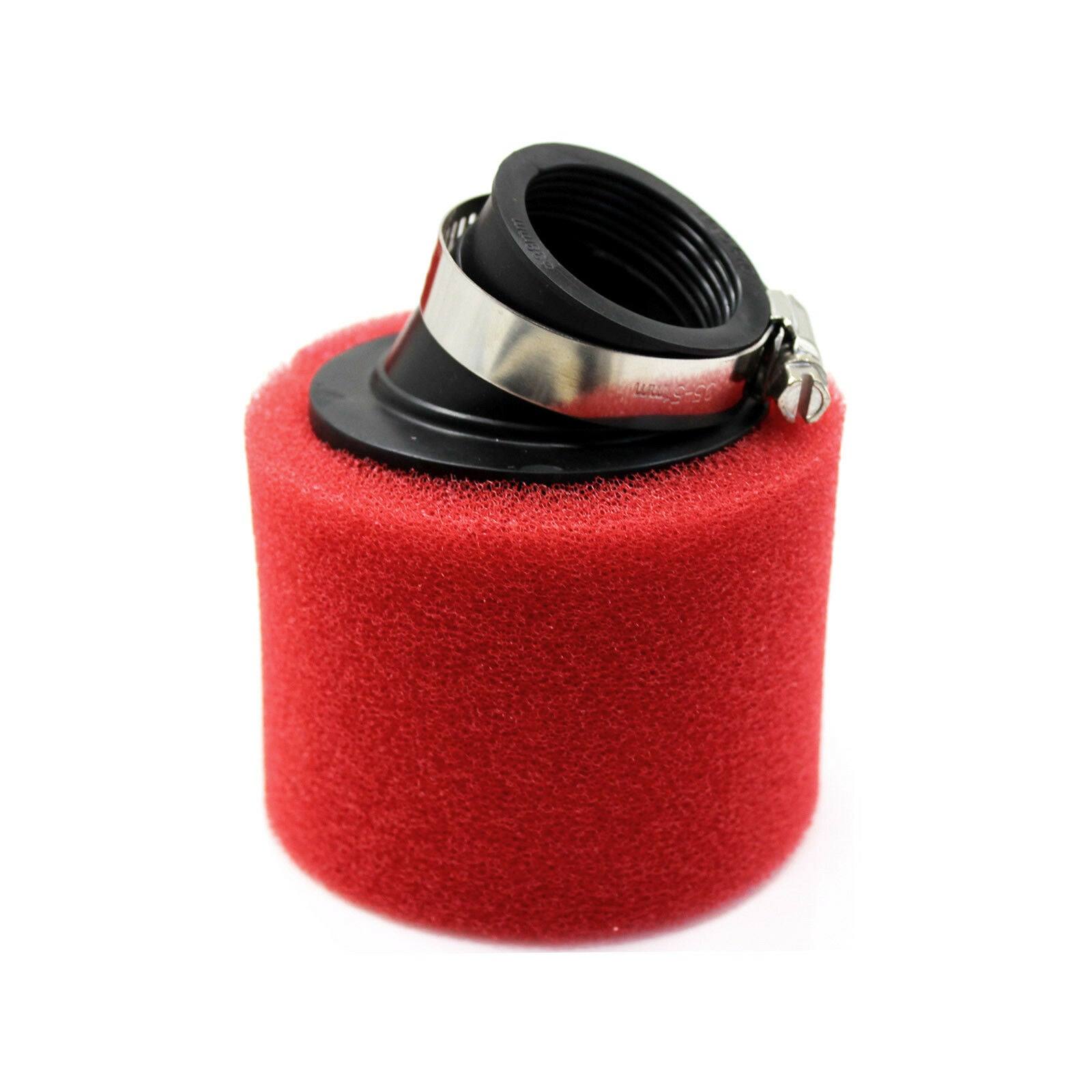RED 41mm 42mm Bent Angled Foam Air Filter Pod 150cc PIT Quad Dirt Bike ATV Buggy - TDRMOTO