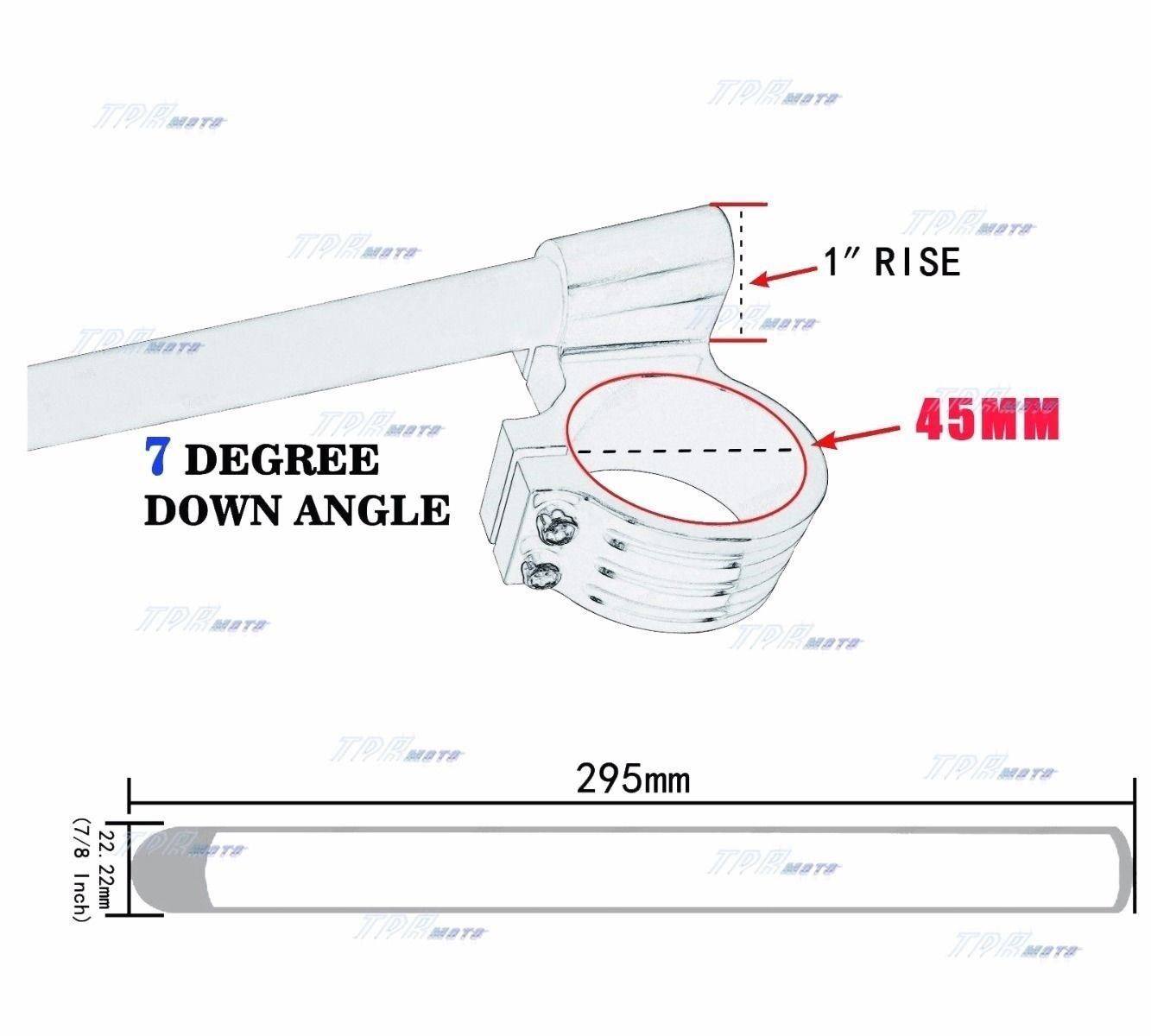Blk 45mm Riser Raised Clip On HandleBar Fit HONDA CBR900RR 93/94/95/96/97/98/99 - TDRMOTO