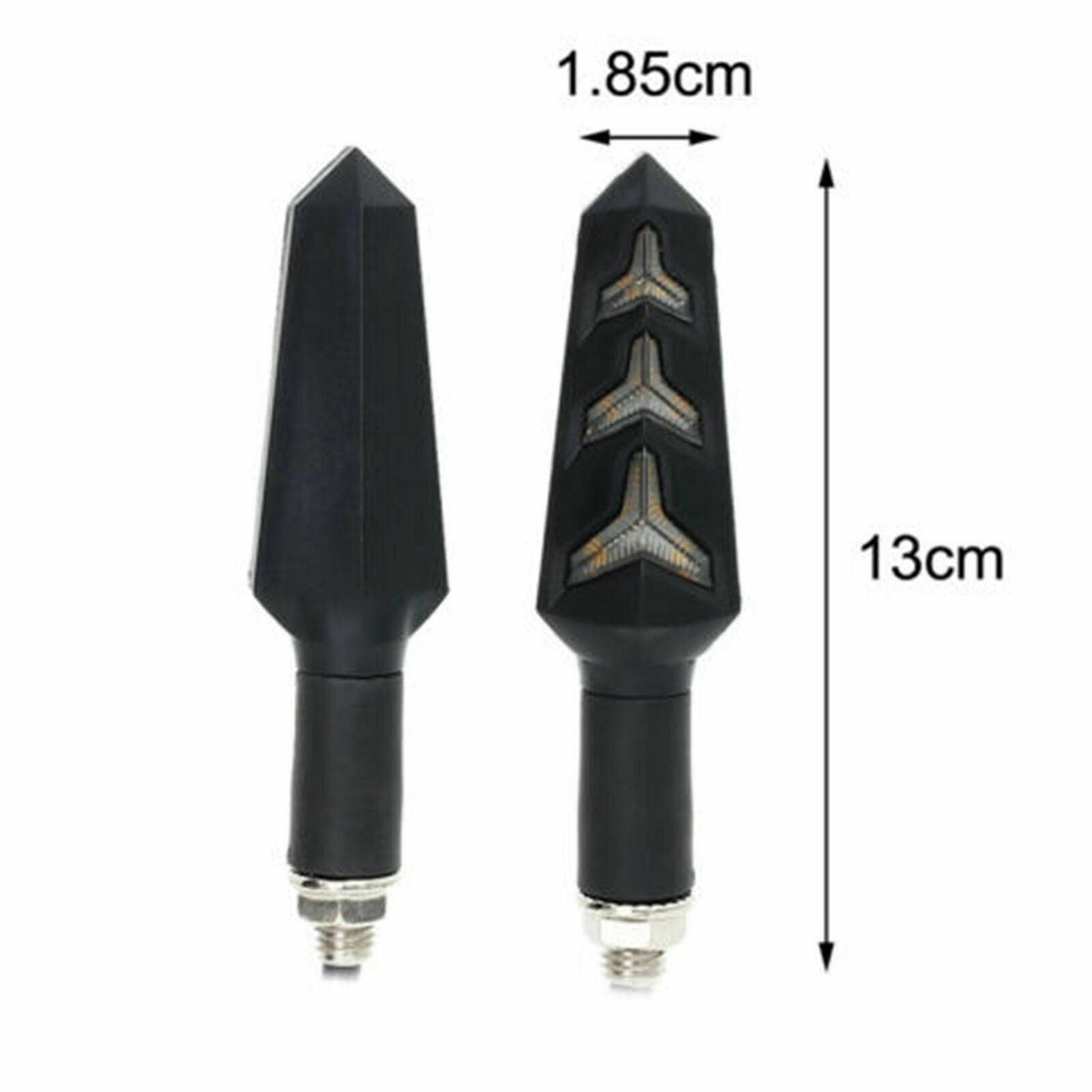 4X Motorcycle LED Turn Signal Indicators Flowing Water Light Amber Blinker Lamp - TDRMOTO