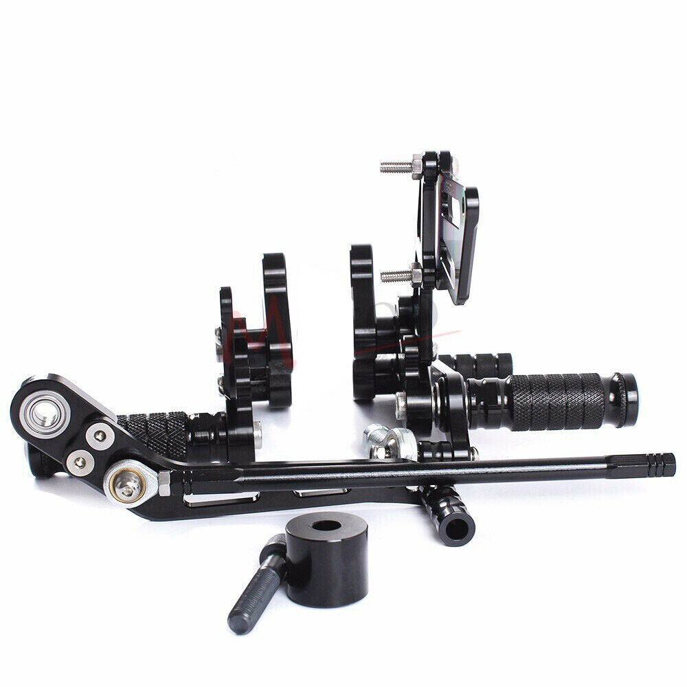 CNC Adjustable Rearset Footpegs Rear Set Black For SUZUKI GSXR 600/750 2006 -2010 - TDRMOTO