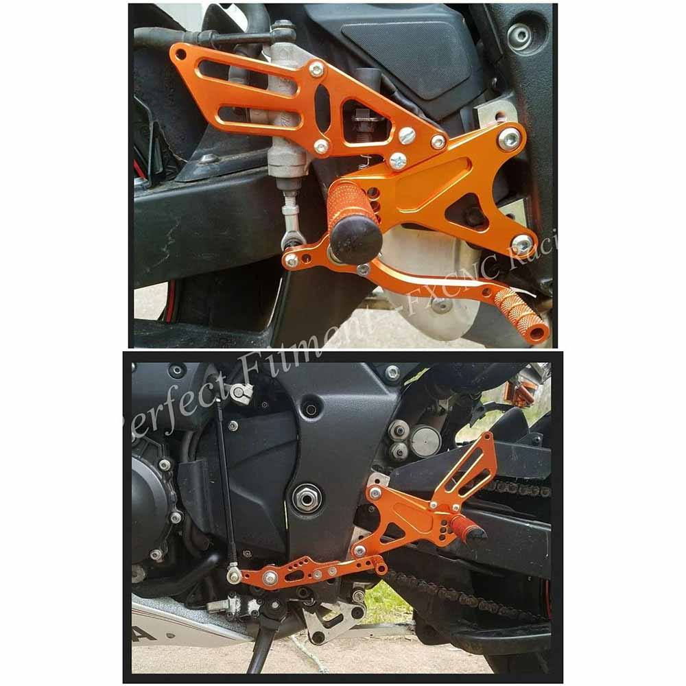 CNC Adjustable Rearset Foot Rest Pegs 4 Yamaha YZF R1 2009-2014 BLACK - TDRMOTO