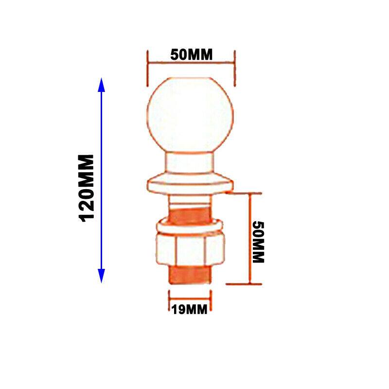 Tow Ball 50mm Heavy Duty Trailer Hitch Towball Chrome for Off-road Quad ATV - TDRMOTO