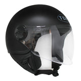 TDR Matt Black Open Face Motorcycle Helmet for Adult - TDRMOTO
