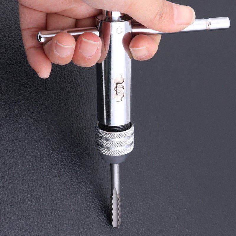 Tap And Die Reversible T Bar Handle Ratchet Wrench M5-M12 Holder set Kit - TDRMOTO