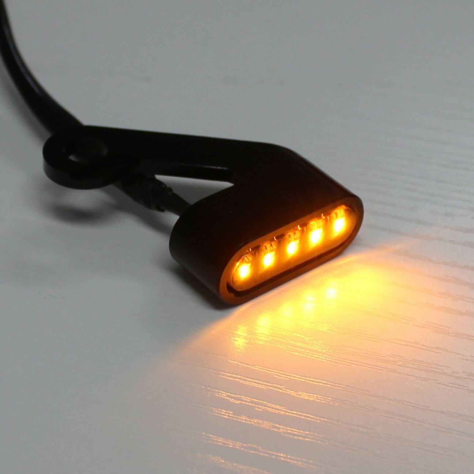 Motorcycle Handlebar LED Mini Turn Signal Indicator Light For Harley Sportster - TDRMOTO