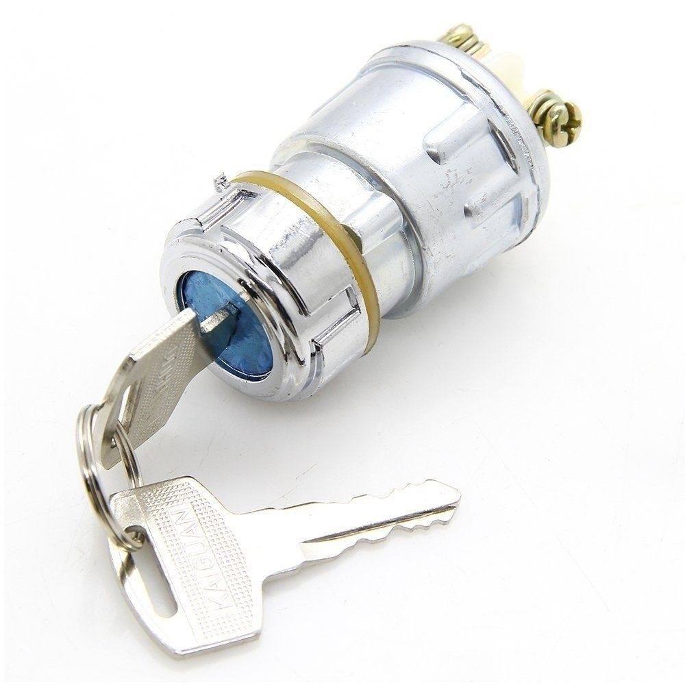 Universal Ignition Switch Lock Flush Mount 12-VOLT 2-KEY 3 Position Off/On/Start - TDRMOTO
