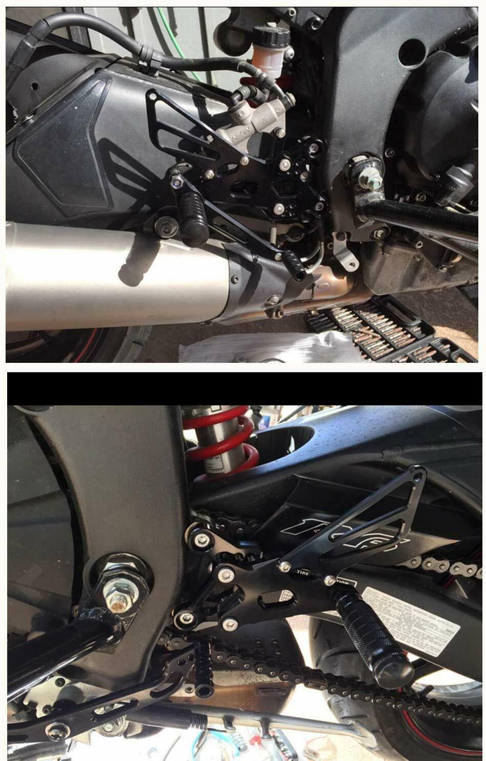 Black Rearset Rear Set Foot pegs Adjustable 4 YAMAHA 2006-2014 YZF R6 Gold 12 13 - TDRMOTO