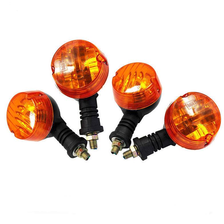 4x 12V Classic Motorcycle Bike Blinkers Turn Signal Indicator Light Amber - TDRMOTO