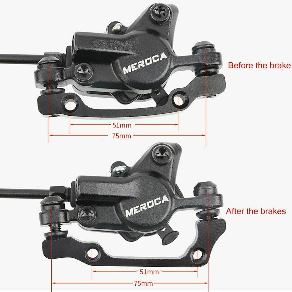 MTB Mountain Bike Hydraulic Disc Brake Levers Caliper Front Rear Set Black - TDRMOTO