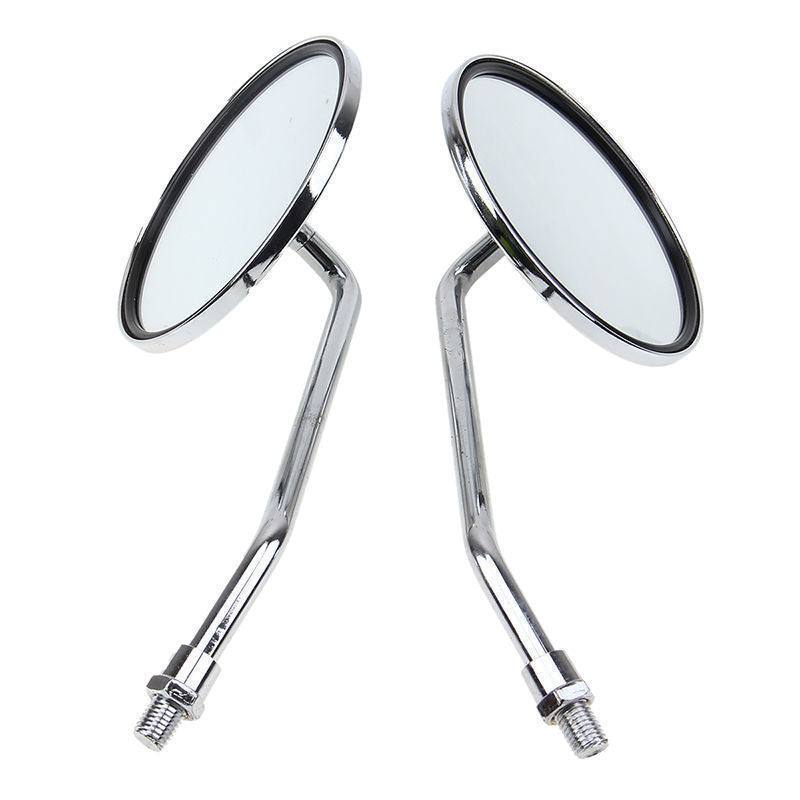 8mm Chrome Round Motorcycle Side Rear View Mirrors - TDRMOTO