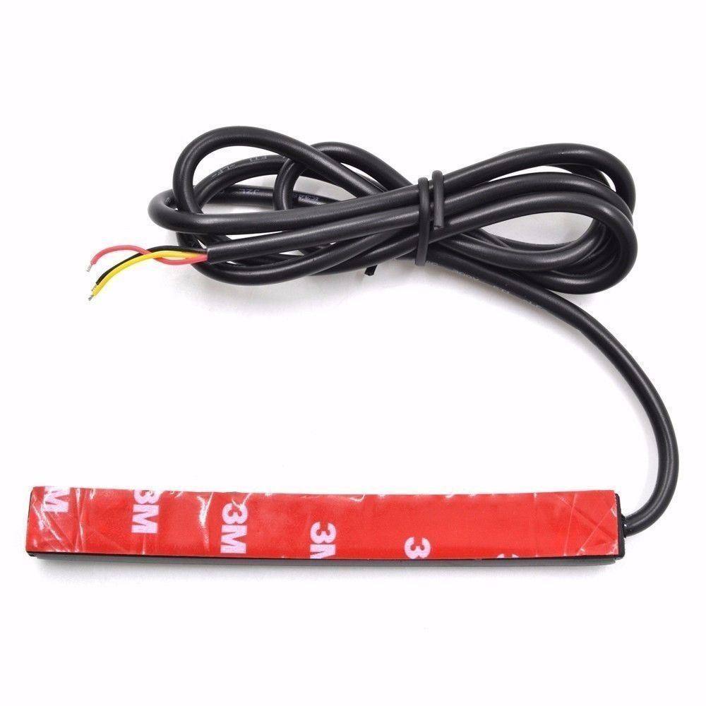 2pcs Car Motorcycle 17 LED Strip Light Tail Turn Signal Indicator Amber/White - TDRMOTO