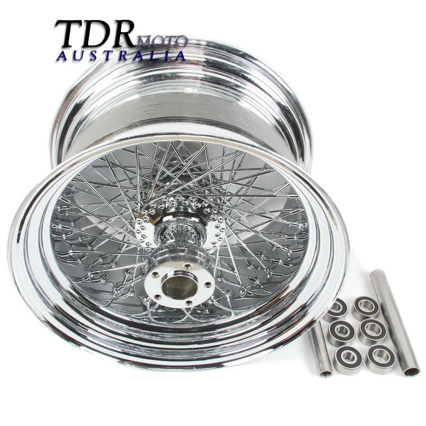 18 x 8.5 Chrome Fat King Spoke Rear Wheel Rim for Harley Custom Chopper - TDRMOTO