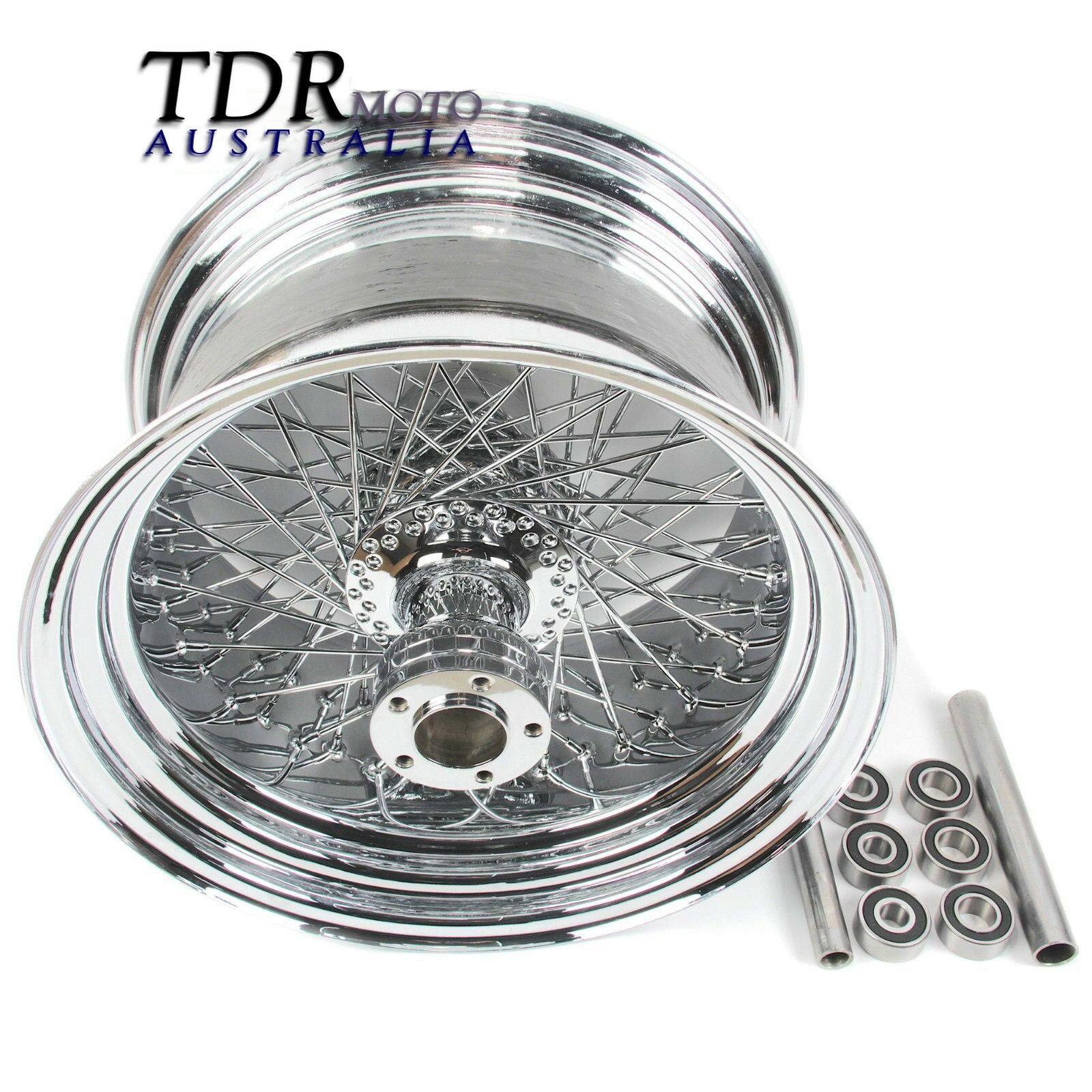18 x 8.5 Chrome Fat King Spoke Rear Wheel Rim for Harley Custom Chopper - TDRMOTO