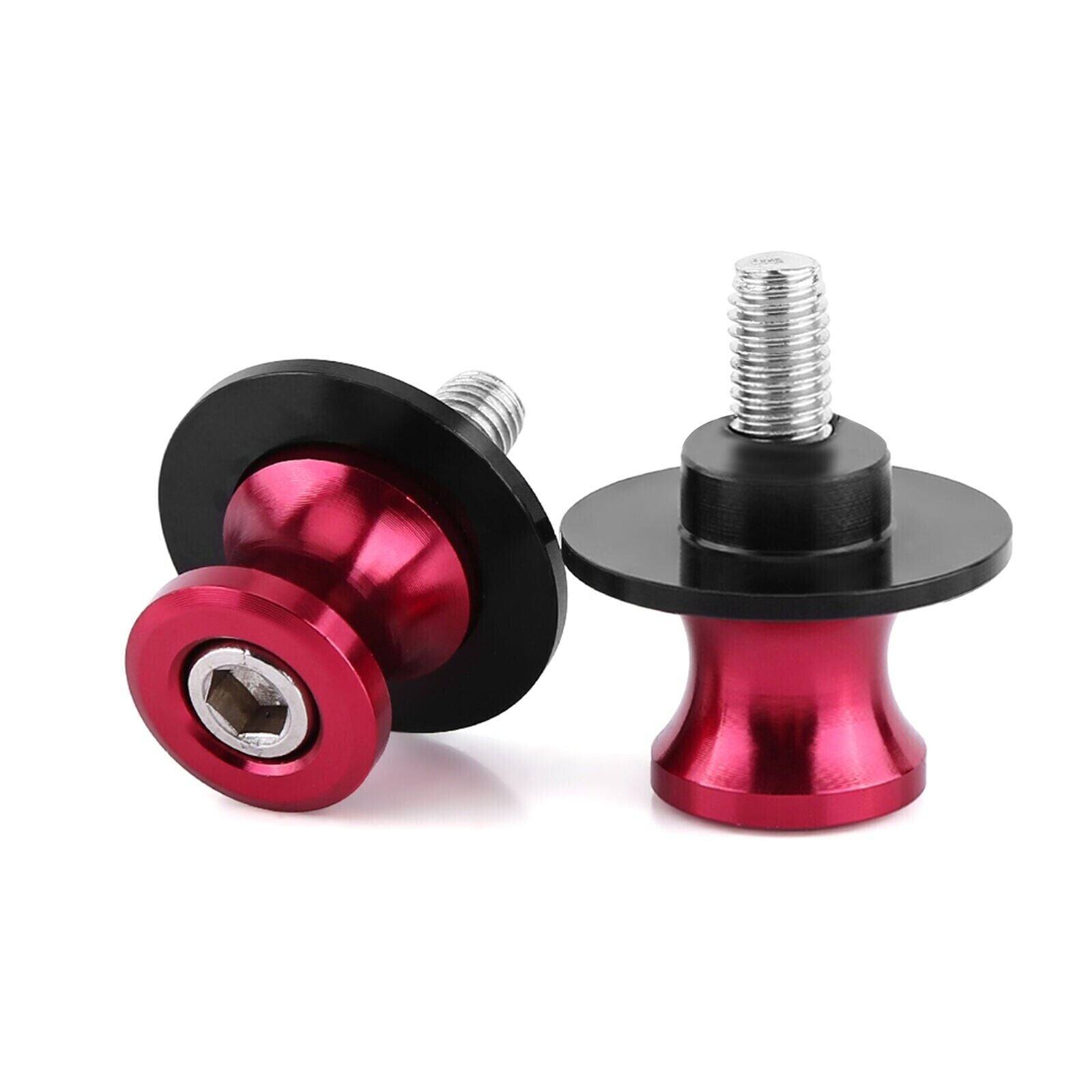 RED 6MM Swingarm Spool Sliders Stand Bobbins for Yamaha MT-03 - TDRMOTO