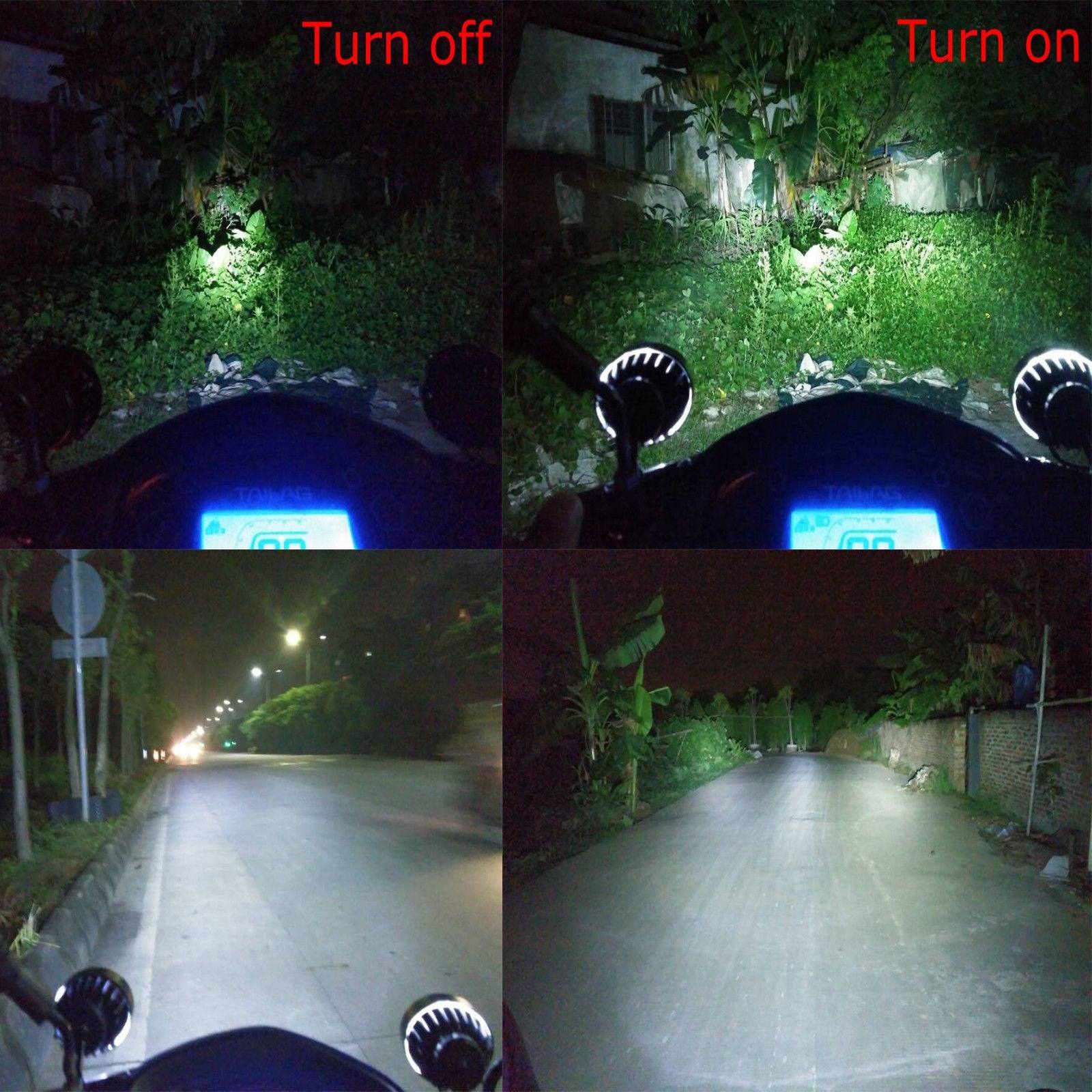2x 4 LED Motorcycle Mirror Mount LED Driving Headlight Fog Spot Light Spotlight - TDRMOTO