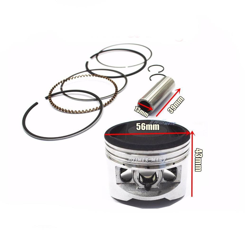 Kit Pistone YX140 56mm Per Pit Bike - Completo Di Anelli, Perno E Guarnizioni, 140cc - Foto 2