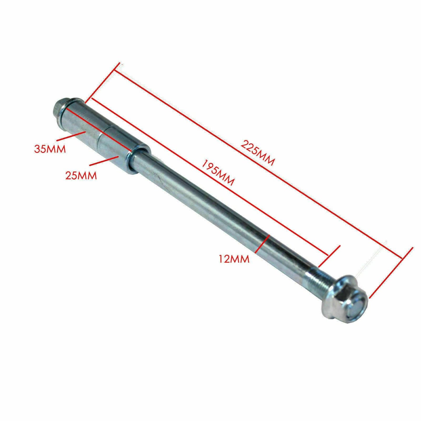 12mm x 225mm Axle Swingarm Bolt Trail/Pit/Dirt Bike FOR Atomik Thumpstar Pitpro - TDRMOTO