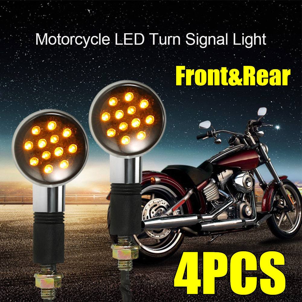 AU! 4x Chrome Motorcycle Turn Signal LED Indicator Light For Honda Yamaha Suzuki - TDRMOTO