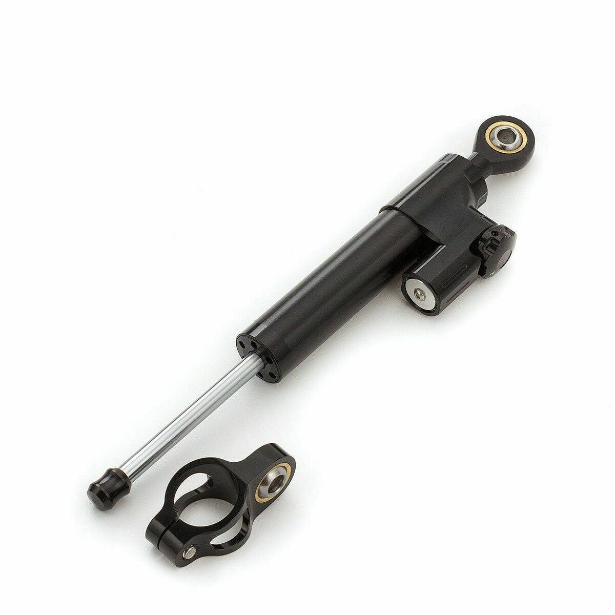 Black CNC Steering Damper Motorcycle Linear Stabilizer Reversed Safety Control - TDRMOTO