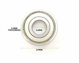 6301Z Bearing Steel rim 12mm axle wheel Bearings Sealed 37mm x 12mm X 12mm - TDRMOTO