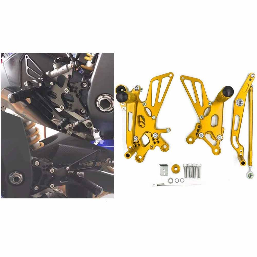 Gold CNC Rearset Footrest Rear set Foot peg For Yamaha YZF R6 06-14 12 13 14 - TDRMOTO
