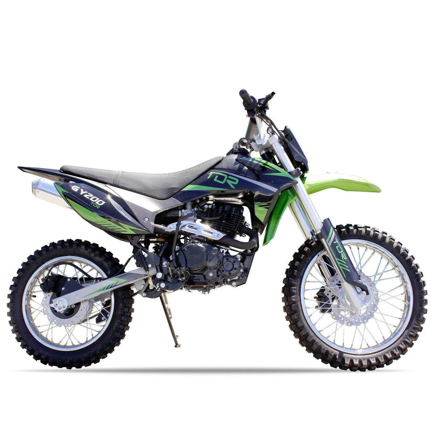 TDR GY 200cc Green Dirt Bike - 4 Stroke Air Cooled Electric/Kick Start - TDRMOTO