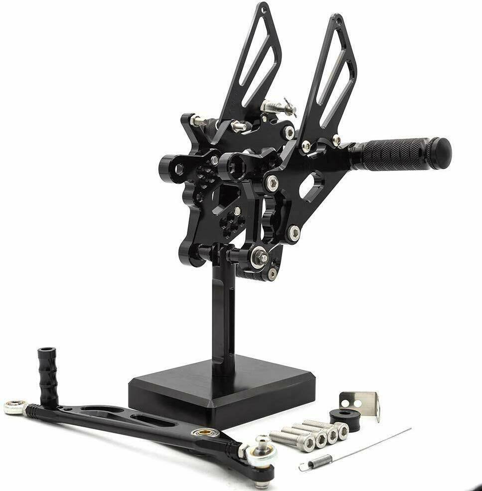 Black Rearset Rear Set Foot pegs Adjustable 4 YAMAHA 2006-2014 YZF R6 Gold 12 13 - TDRMOTO