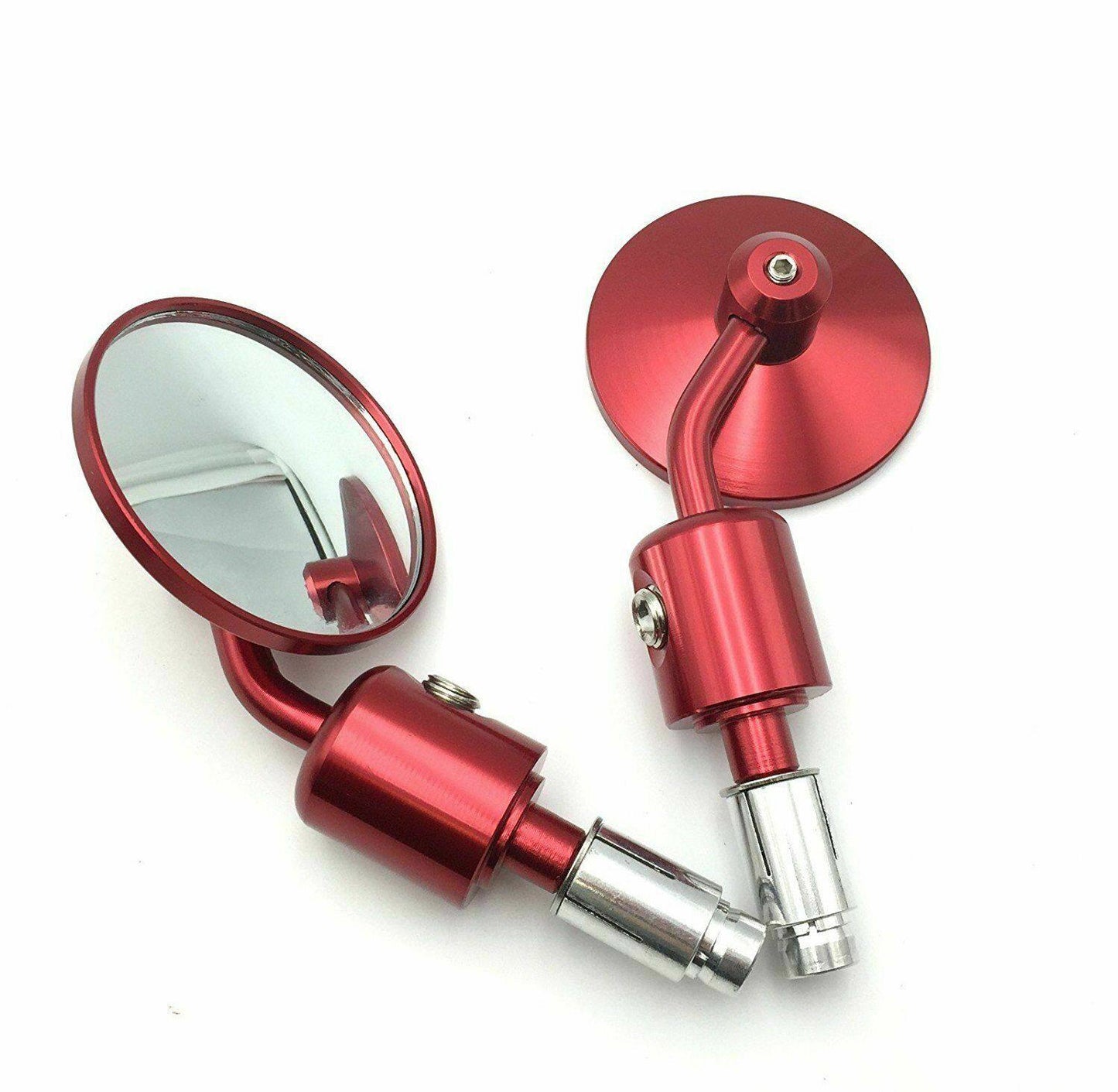Red CNC 7/8" Handle Bar End Rear-view Mirror Universal Fit - TDRMOTO