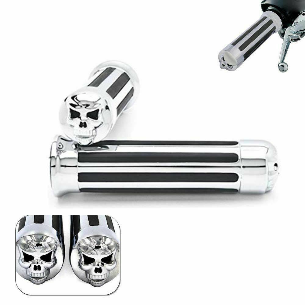 25mm 1" Handlebar chrome Skull Hand Grips Fit Suzuki Boulevard M109R M50 M90 M95 - TDRMOTO