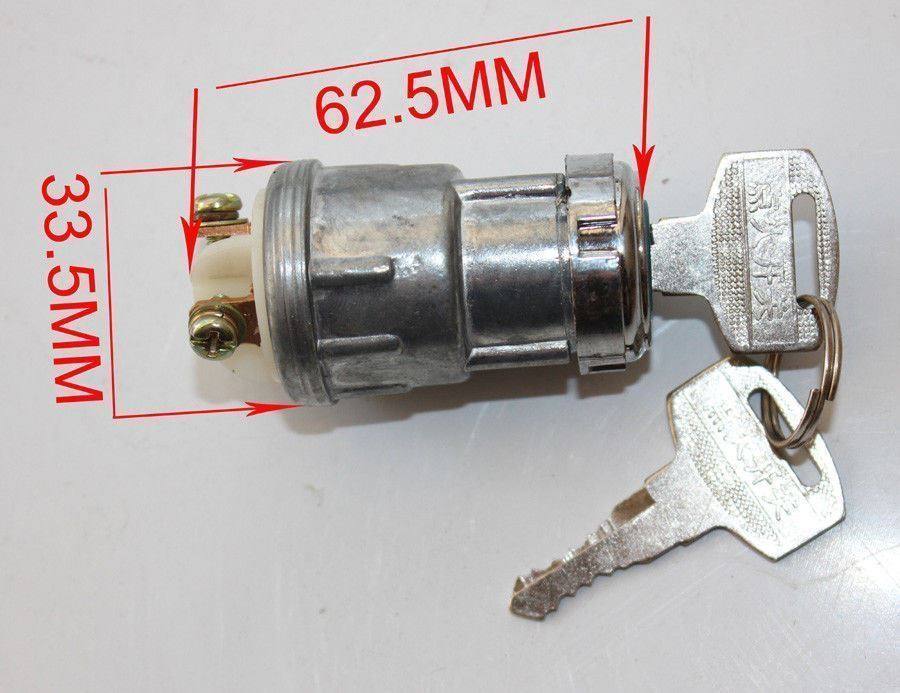 Universal Ignition Switch Lock Flush Mount 12-VOLT 2-KEY 3 Position Off/On/Start - TDRMOTO