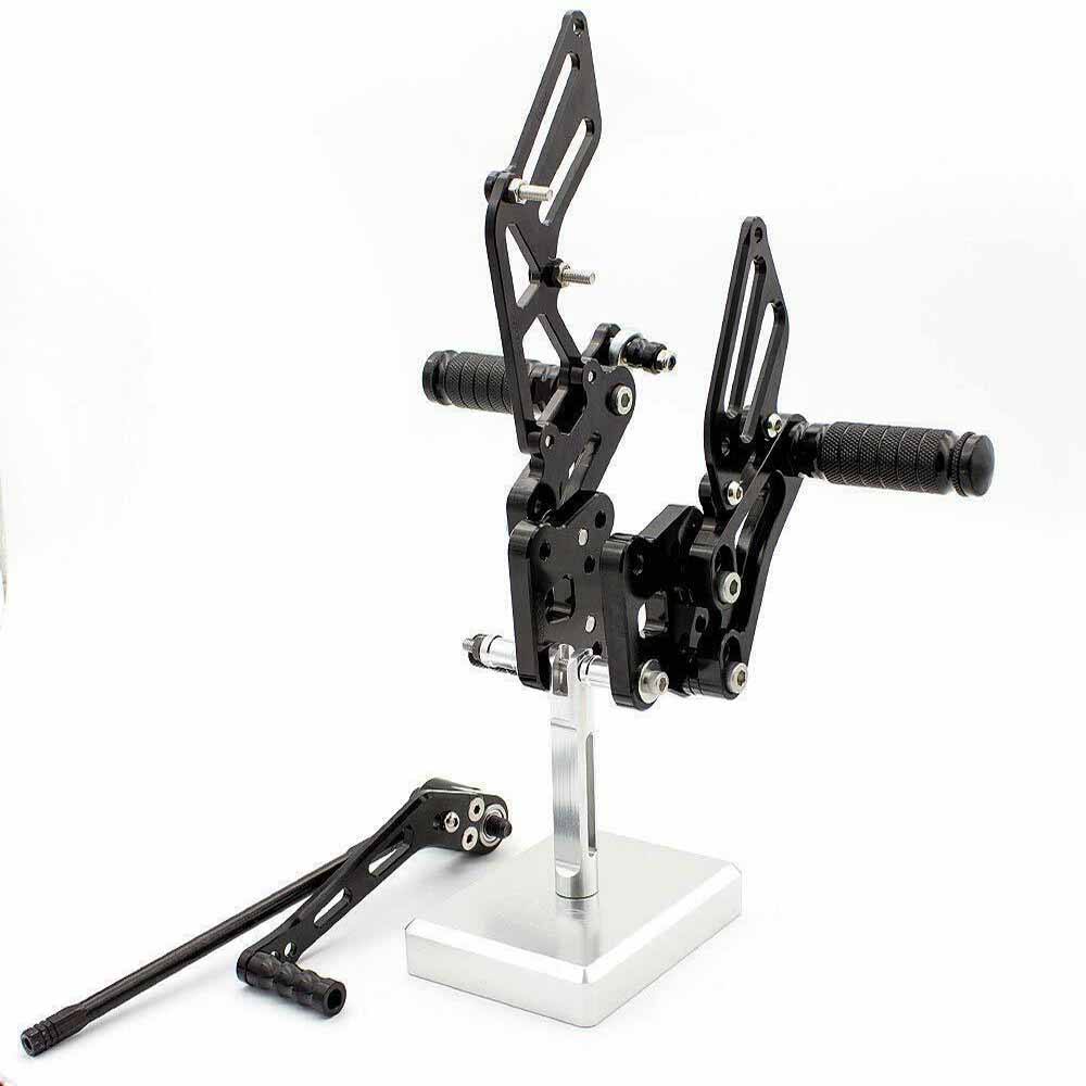 CNC Adjustable Rearset Footpegs Rear Set Black For SUZUKI GSXR 600/750 2006 -2010 - TDRMOTO