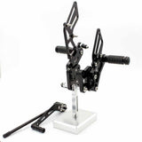 CNC Adjustable Rearset Footpegs Rear Set Black For SUZUKI GSXR 600/750 2006 -2010 - TDRMOTO