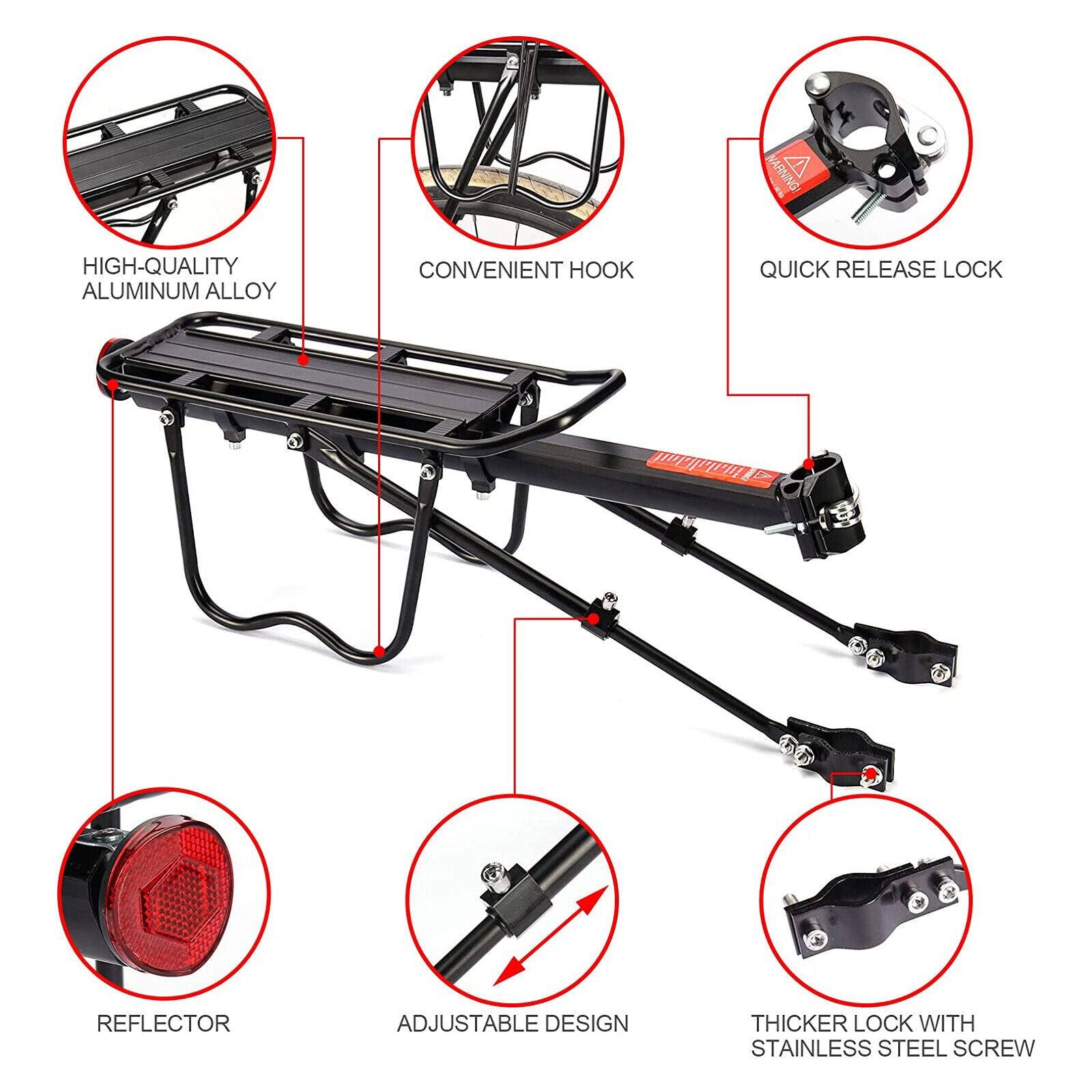 Adjustable Bicycle Rear Pannier Rack Carrier Rack For Mountain Bike MTB - TDRMOTO