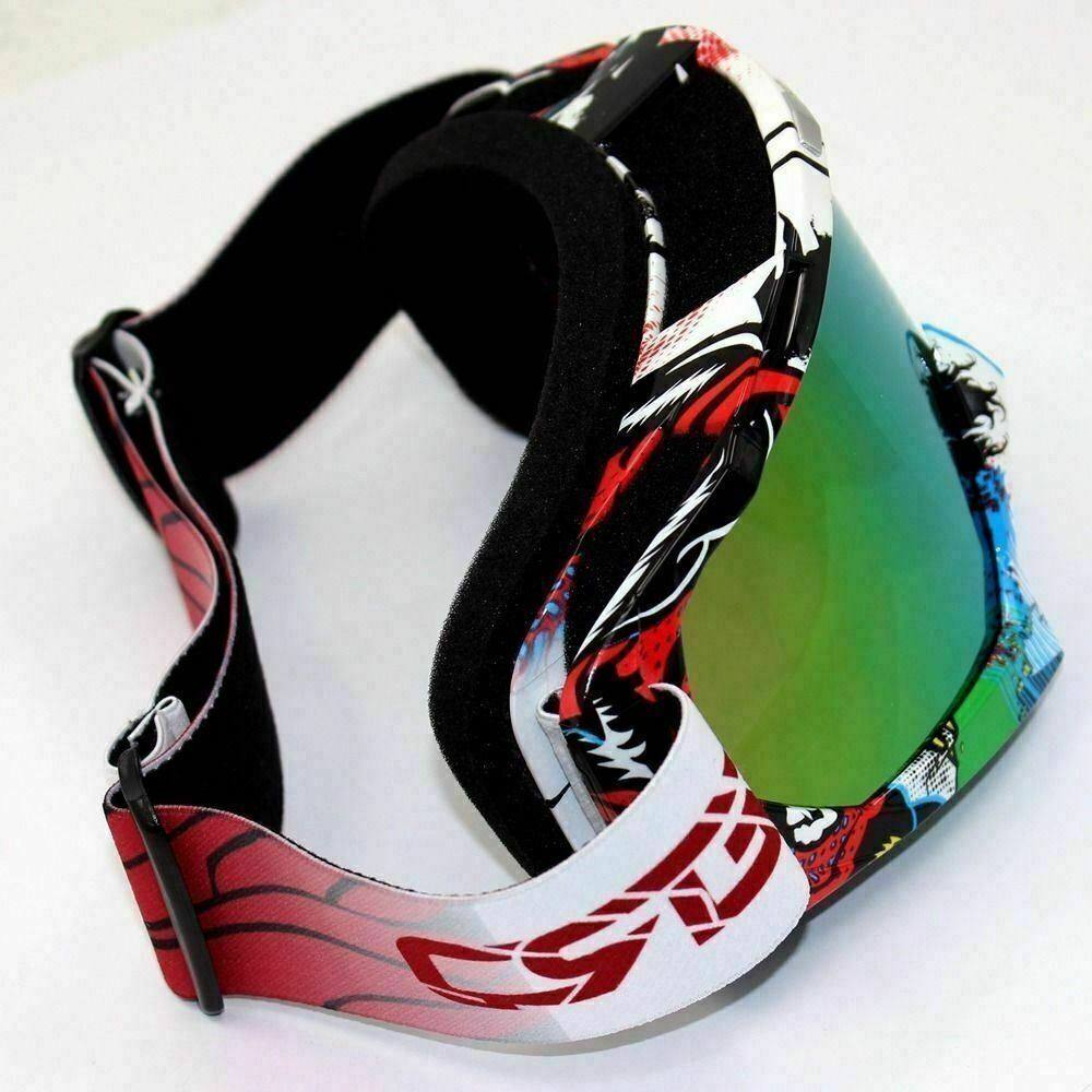 MX Graffiti Colorful Frame Tinted lens Motocross MTB Off-Road Dirt Bike Goggles - White - TDRMOTO