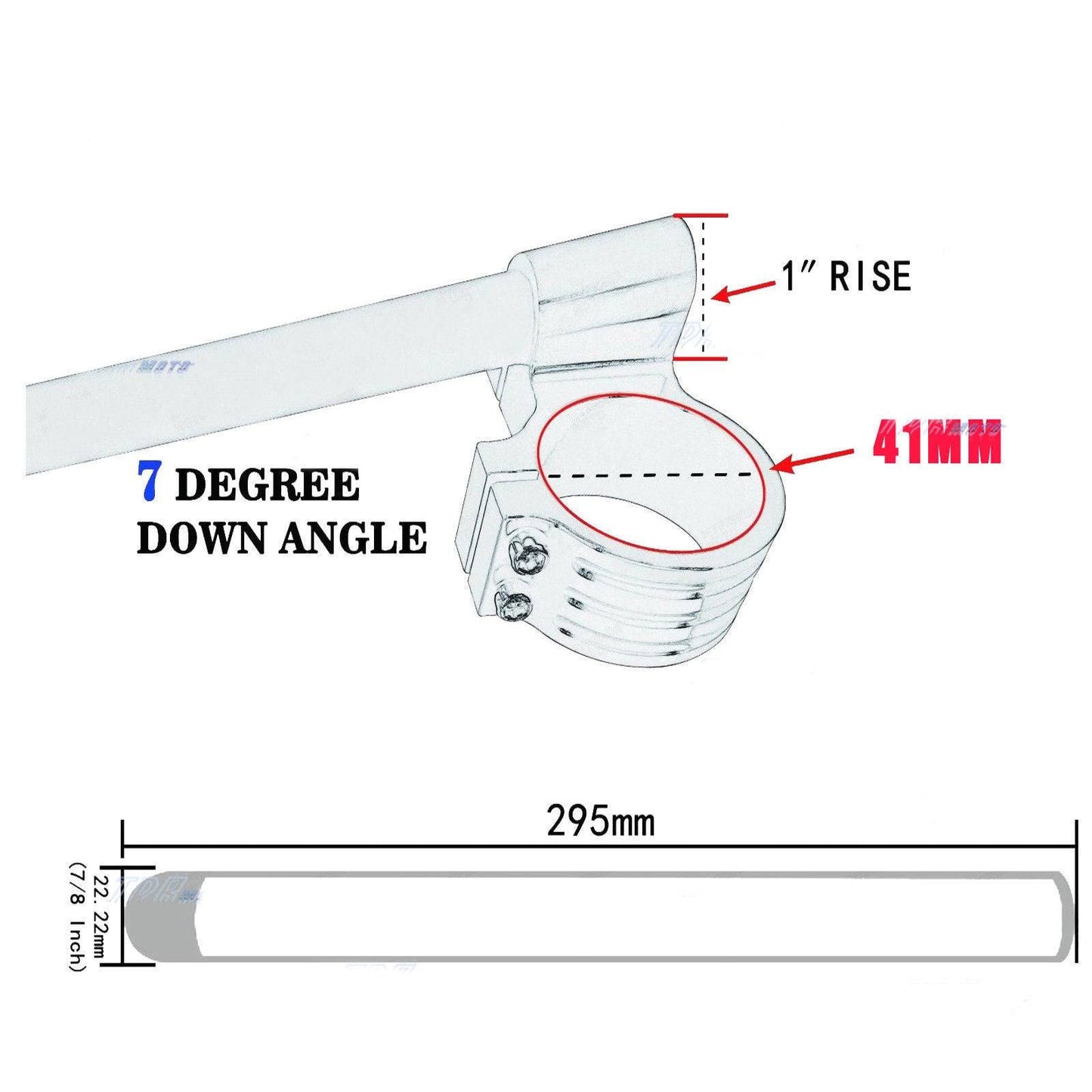 41mm Forks Universal Motorcycle Clip-On Handlebar Riser 1" Raised CNC Clipons - TDRMOTO