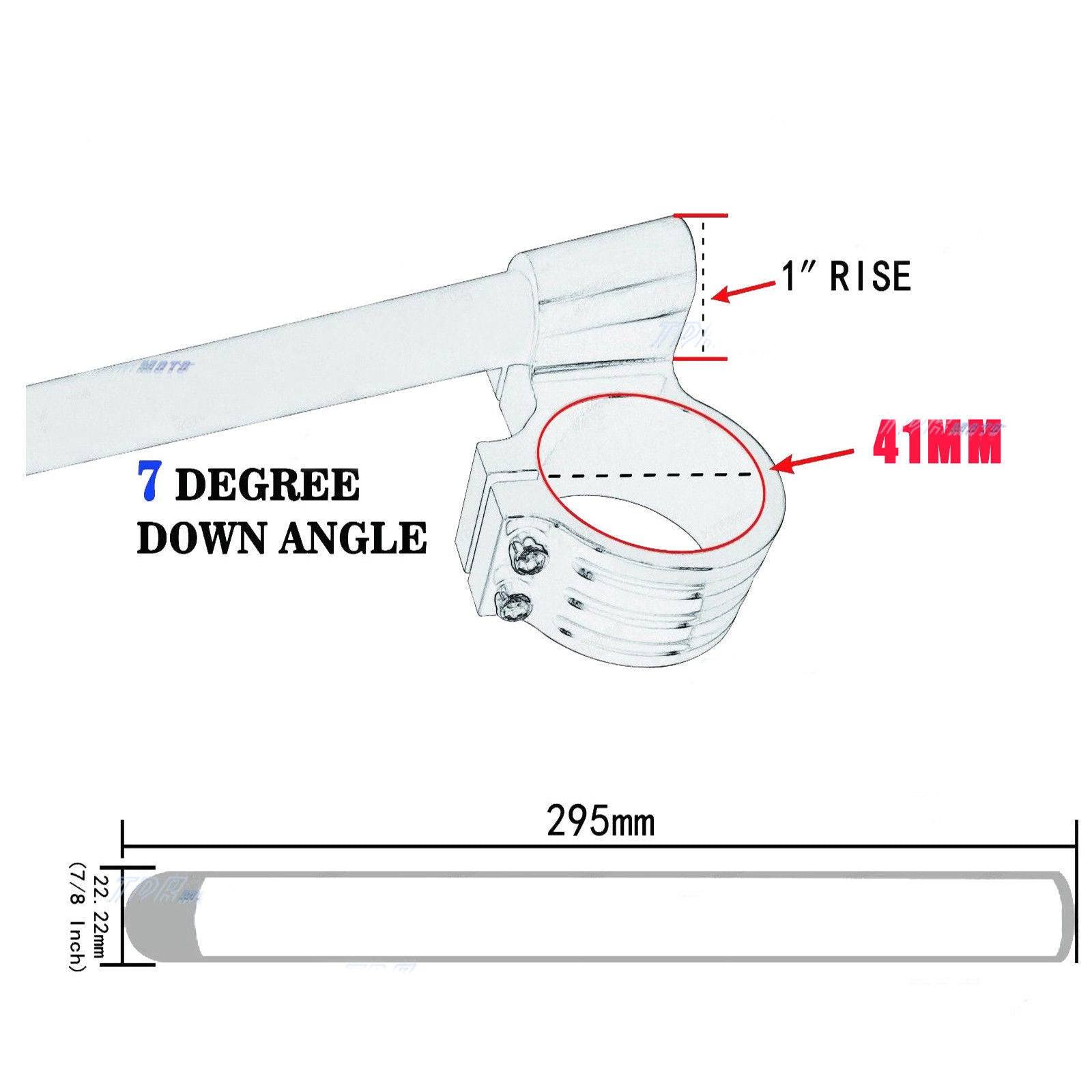 41mm Forks Universal Motorcycle Clip-On Handlebar Riser 1" Raised CNC Clipons - TDRMOTO