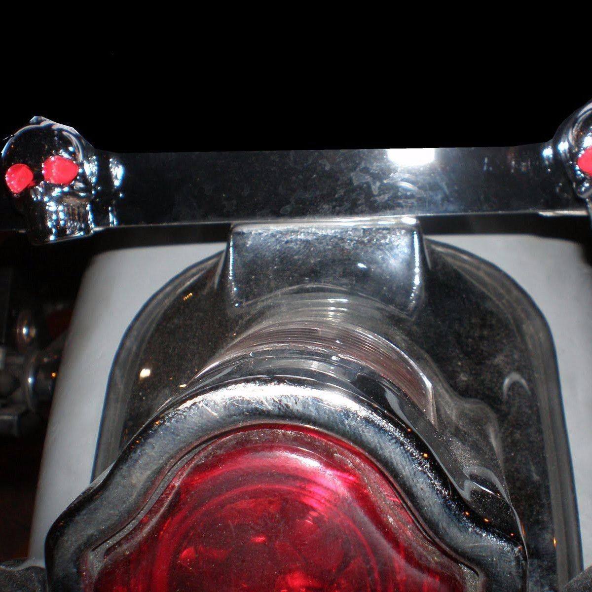 2X Chrome Skull License/Number Plate Windshield 6mm Bolts Screw Nuts Plate Bike - TDRMOTO