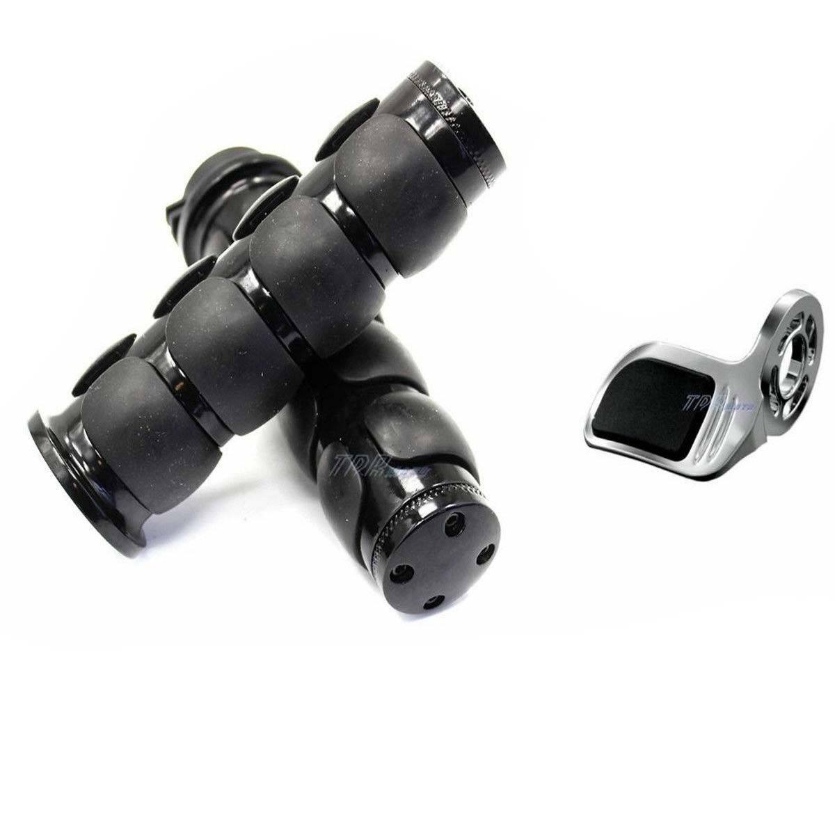 1"/25mm Black Handlebar Hand Grips with Throttle Boss - TDRMOTO