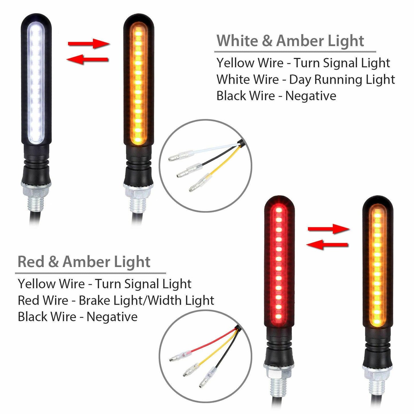 4x Amber Red LED Indicators Blinkers Yamaha MT-09 R1 R6 FZ6R MT-07 Tenere XT660 - TDRMOTO