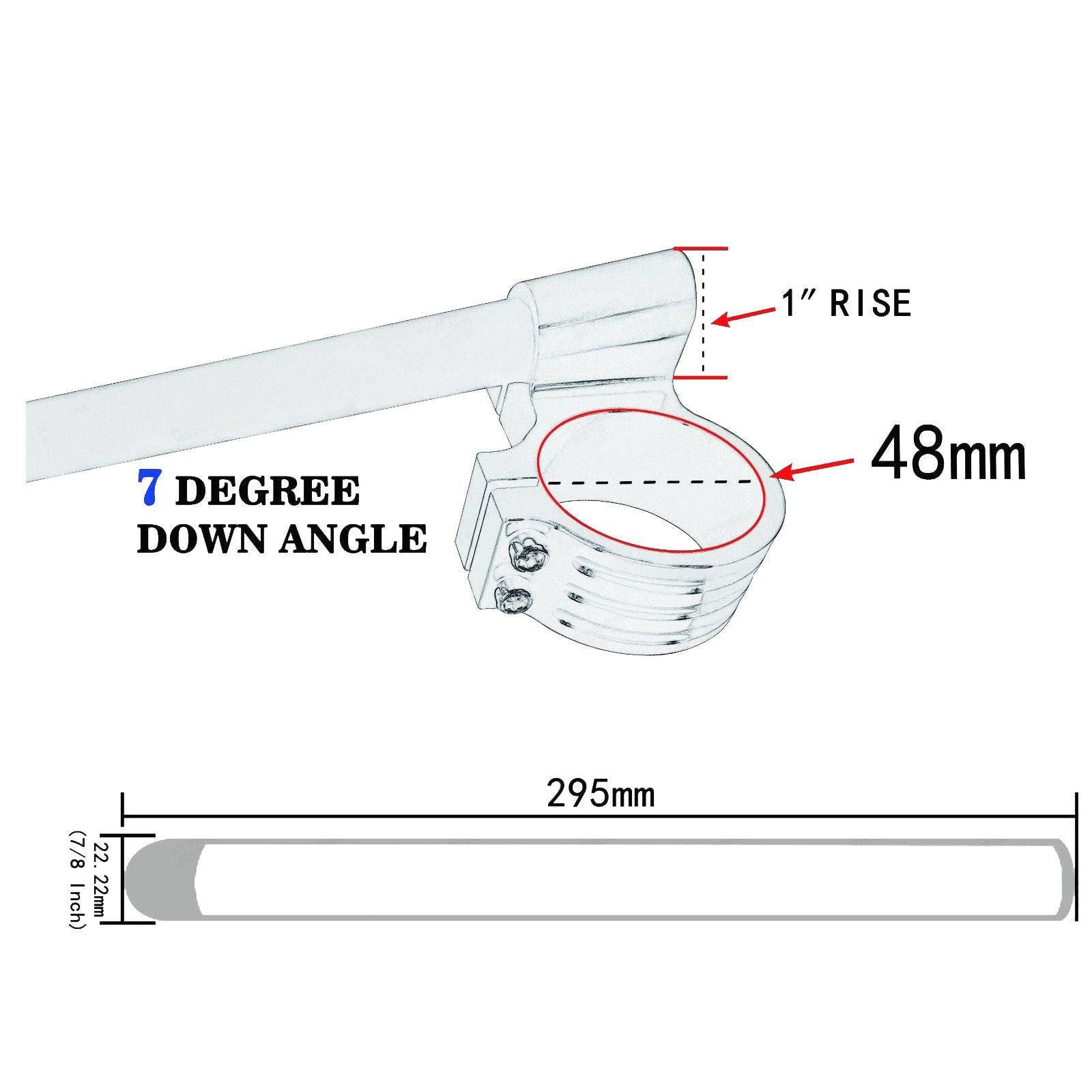 Black 48mm CNC 1" Riser Clip-On Handlebar Honda CBR600RR/F5 05-06 CBR600RR 07-14 - TDRMOTO