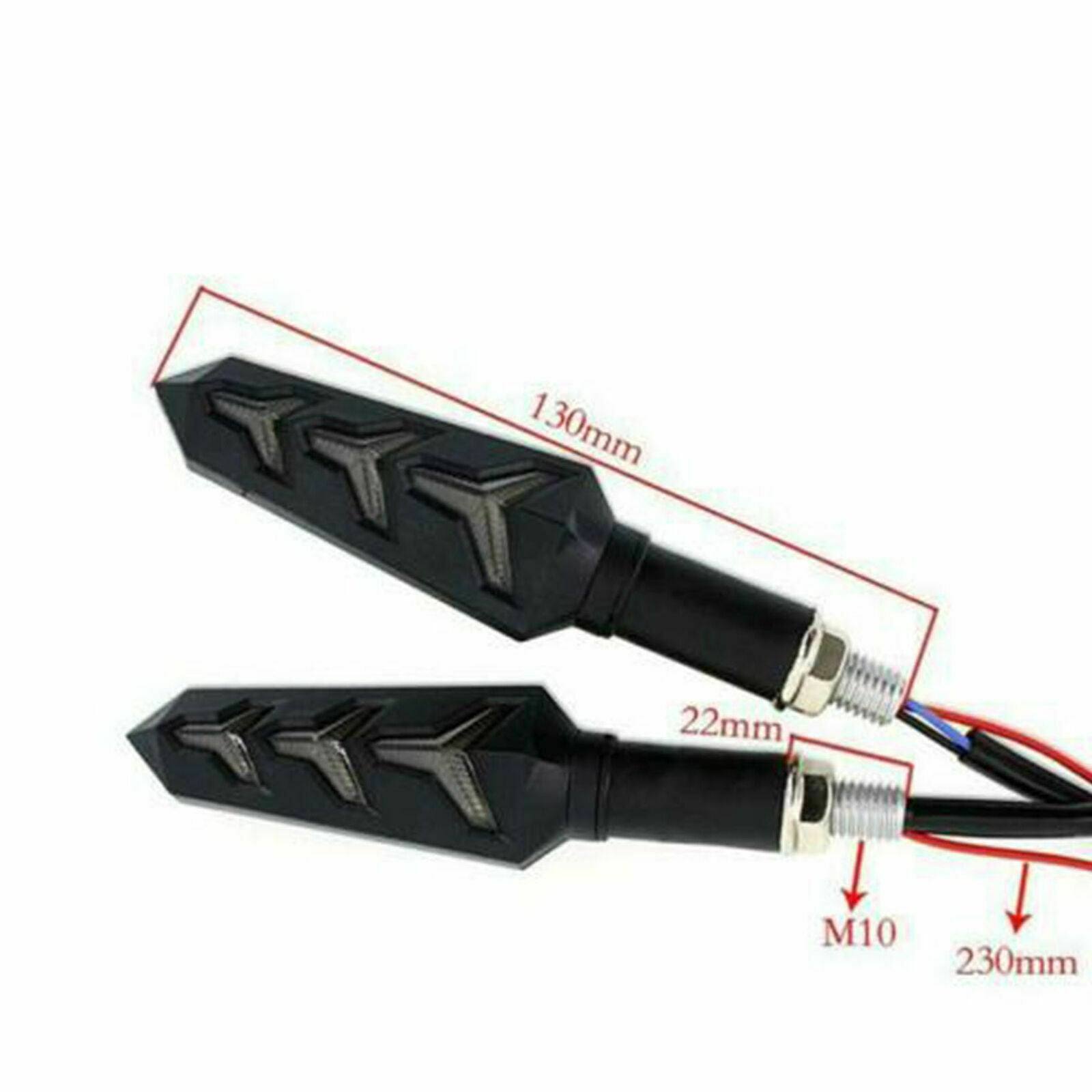 4X Motorcycle LED Turn Signal Indicators Flowing Water Light Amber Blinker Lamp - TDRMOTO