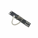 Gothic Cool Men's Punk Biker Skull Ghost Hand Cuff Leather Bracelet Wristband - TDRMOTO