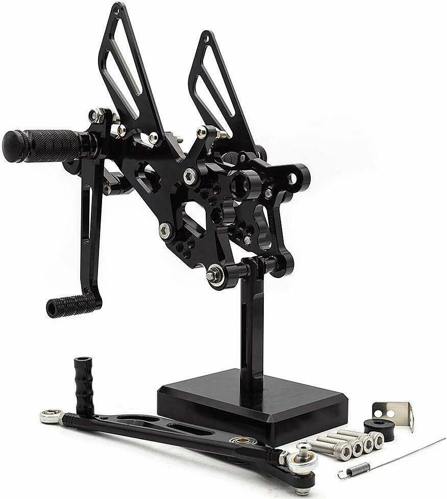 Black Rearset Rear Set Foot pegs Adjustable 4 YAMAHA 2006-2014 YZF R6 Gold 12 13 - TDRMOTO